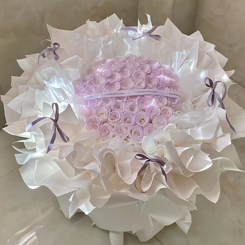 七夕送女朋友鲜花99朵薄雾紫玫瑰花束生日情人节礼物鲜花同城配送