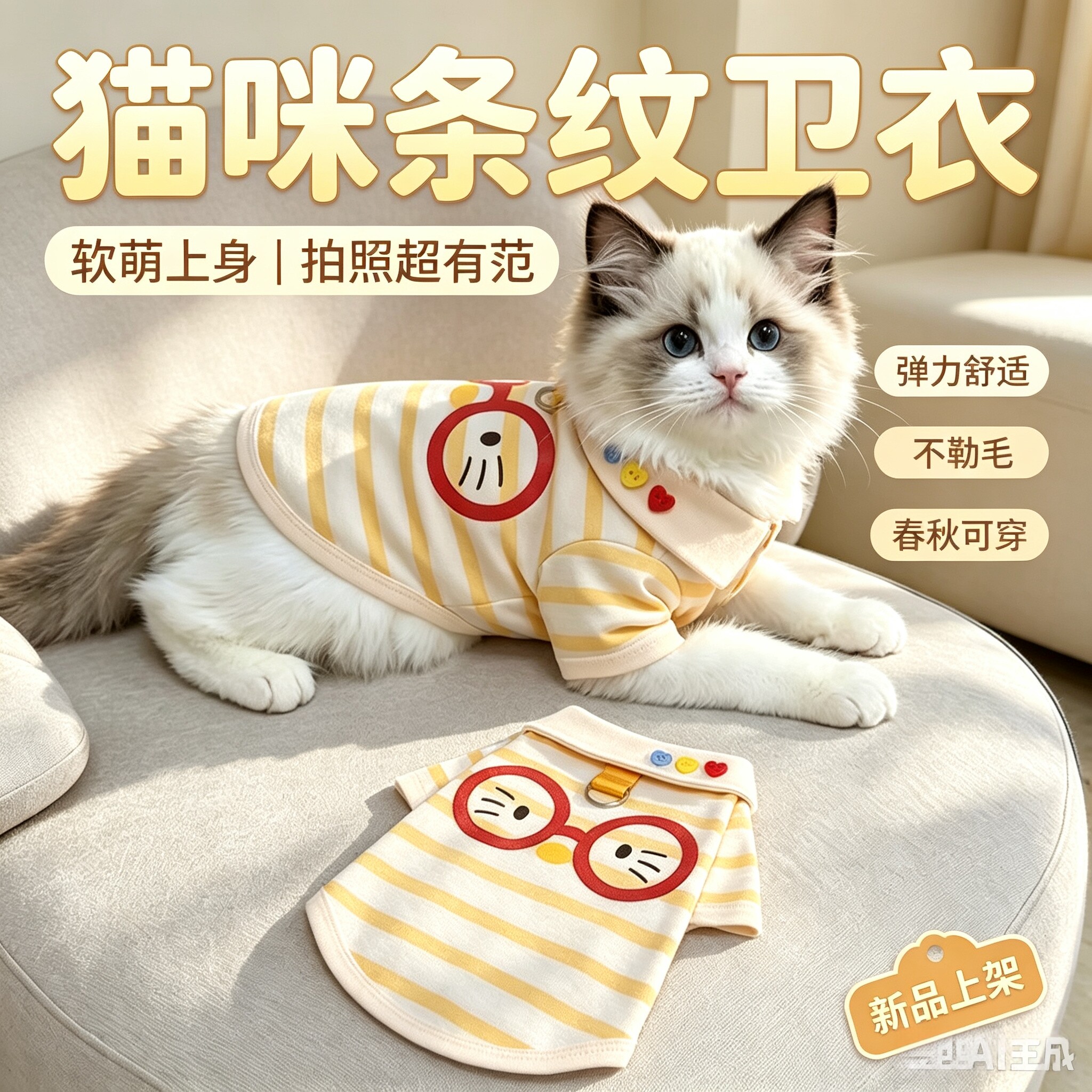猫狗衣服春夏薄款衣服雪纳瑞泰迪猫宠物服装/雨衣（新