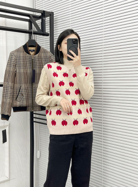 CHIOSTUDIOS韩国原单外贸女款针织 女士马甲可爱瓢虫图案FMJ024