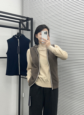 CHIOSTUDIOS韩国原单外贸女士重磅100%高端羊绒 女士针织马甲 018