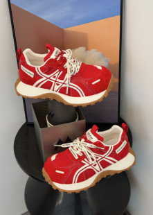 带拼色阿甘鞋 真皮厚底老爹鞋 双鞋 小蛮腰增高德训鞋 女2026早春新款