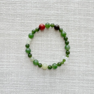 偶遇良人|原创设计天然和田玉碧玉黄玉糖玉南红玛瑙多宝跑环手链