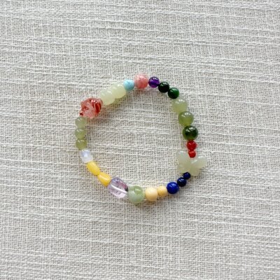 天然和田玉蜜蜡南红水晶多宝手链