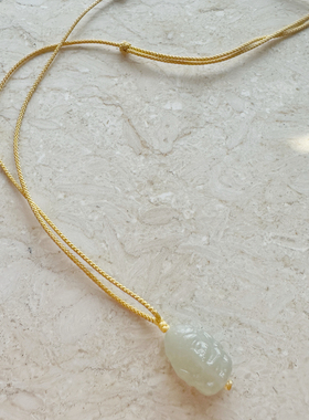 天然和田玉藏传扎基拉姆锁骨链