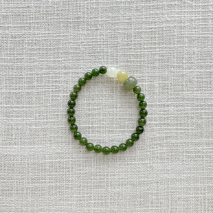偶遇良人|原创设计天然和田玉碧玉黄玉白玉青玉多宝三色多圈手链