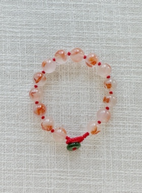 南红玛瑙和田玉平安扣本命年手链