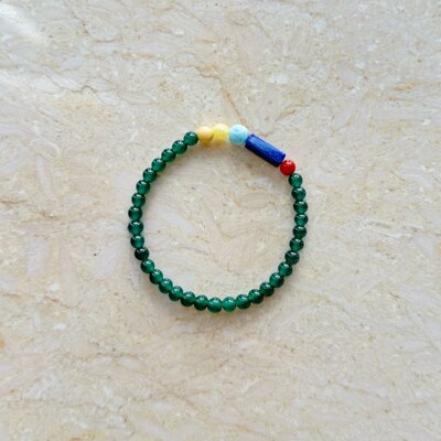 天然A货翡翠高冰彩虹多宝手链