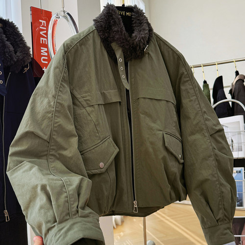 韩系立领短款派克羽绒服女冬季