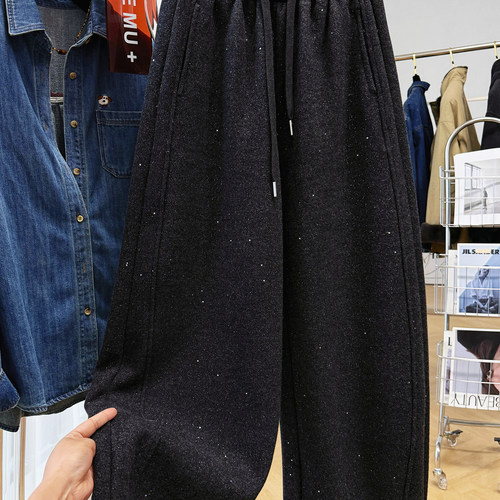 高级感定制加绒加厚休闲裤女冬季