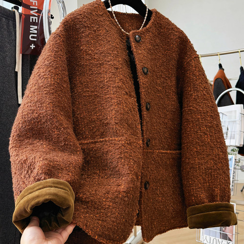 高级感定制毛呢子羽绒服女冬季