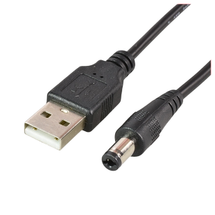 圆孔充电线USB转dc5521公对公路由交换机光猫精灵音响充电 2A电流DC5.5-2.1mm直流电源转接线USB转圆头12V DC