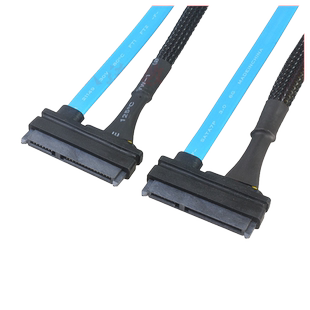 7+15SATA数据电源线母对母延长线屏蔽线7+15P母对母线 SATA3.0加长线SATA电源数据一体延长线22pin公对母加长