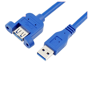 带螺丝孔带耳朵纯铜USB3.0公对母延长线可固定弯头USB数据面板高速手机充电网卡打印机电脑连接键盘优U盘鼠标