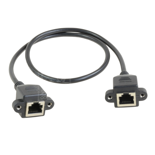 RJ45母对母延长线网络直通延长线可固定带耳朵网线对接头网络直通头RJ45对接器母对母网线连接延长器网线cat5