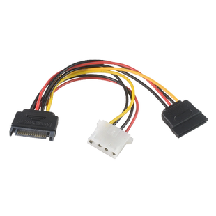 弯头带卡扣SATA电源线一分二线带弹片串口硬盘电源线一转二铜芯线