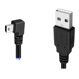 弯头MINI USB转USB公线T型USB移动硬盘线单反相机联机拍摄线车载充电线行车记录仪梯形t型供电线
