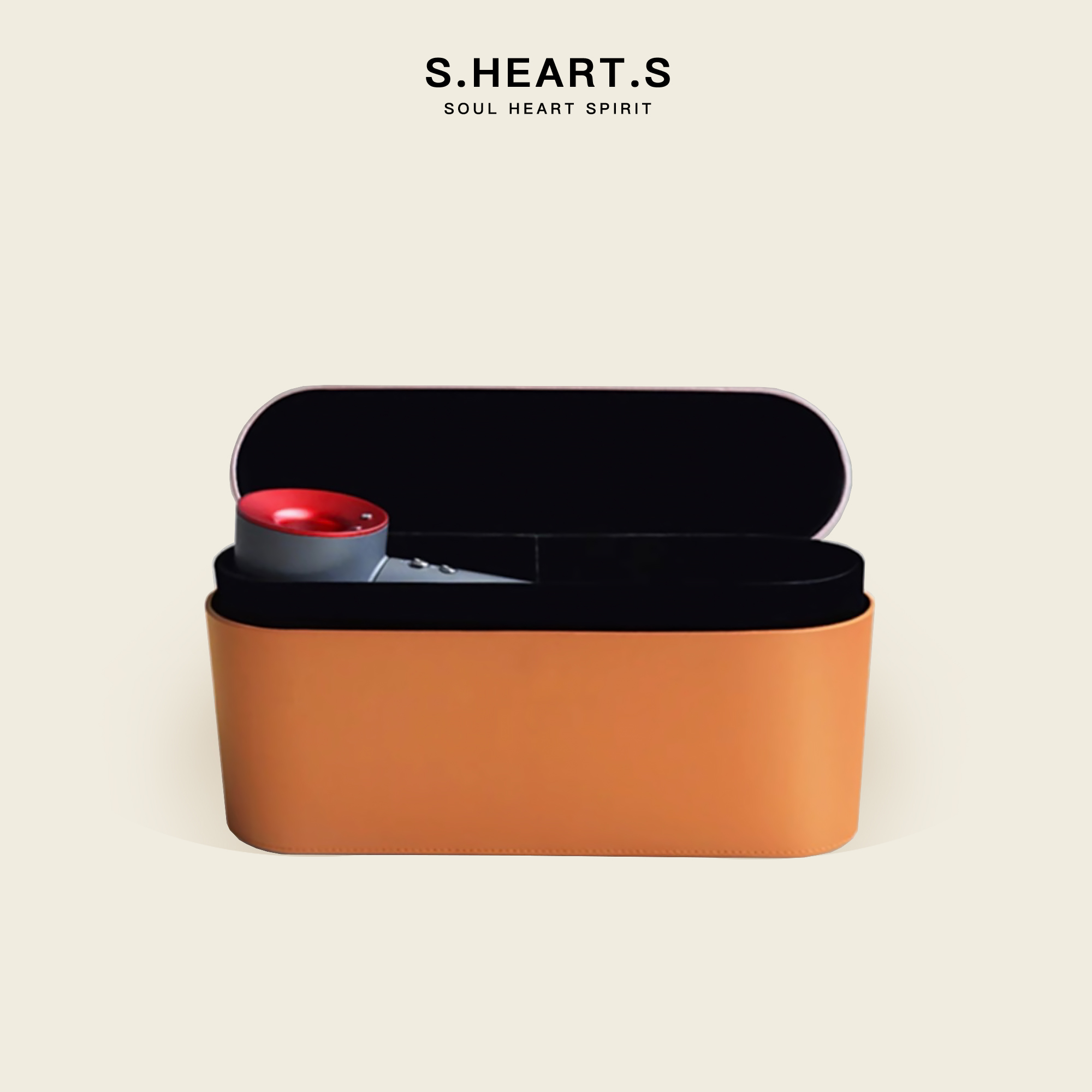 适配戴森徕芬吹风机收纳盒便携旅行皮盒礼盒hd08中国红15粉色包袋