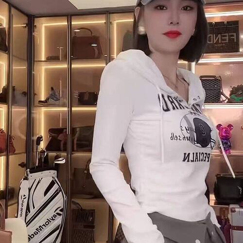 ins风时尚百搭减减龄连帽t恤女学生春秋短款显瘦修身上衣打底衫冬