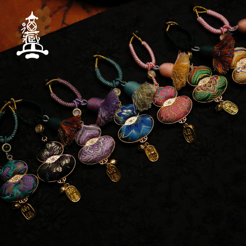 手工宋锦葫芦纳福包挂件布艺配饰