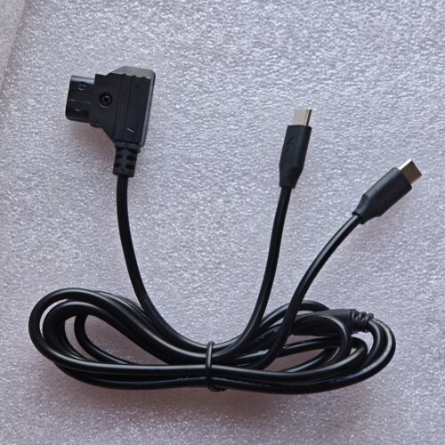DTAP转Type-C一分二铁头跟焦电源线适用大疆SDR图传lidar供电