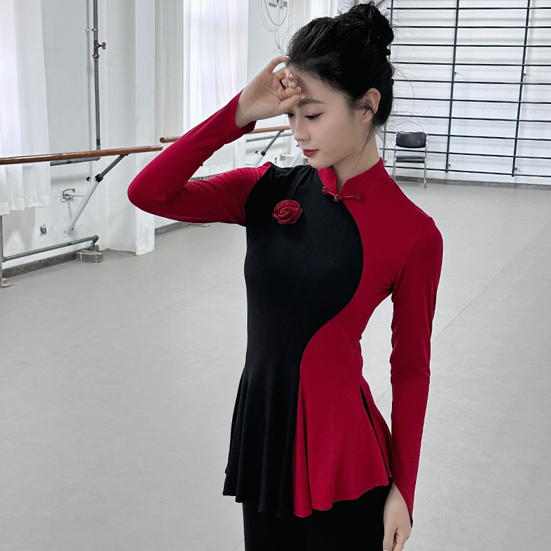 2024新款舞蹈练功服上衣莫代尔形体瑜伽服现代舞古典舞演出服套装