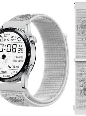 适用华为手表GT3 watch3/3pro尼龙回环编织表带gt2/gt2pro荣耀2小米s1/color2男女vivo2智能配件魔术贴表带