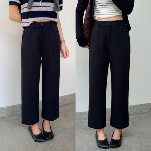JM简谜26057欧货2026秋松紧腰小个子休闲哈伦裤女九分直筒奶奶裤