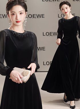 丝绒大合唱晚礼服女长裙