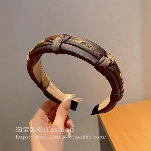 韩版布艺交叉字母发箍女高颅顶压发头箍高级简约头饰发饰2024新款