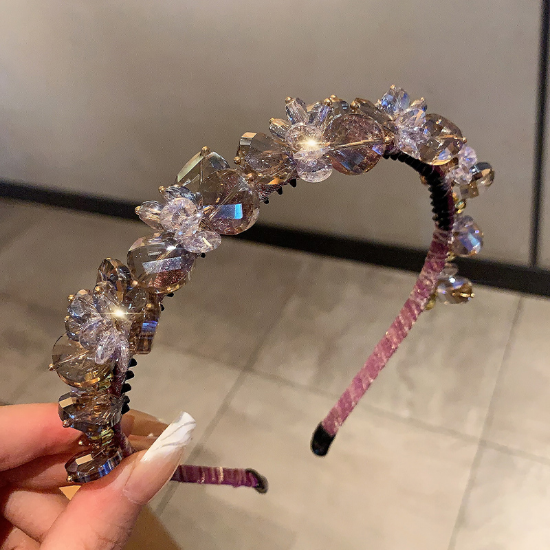 法式轻奢花朵水晶发箍