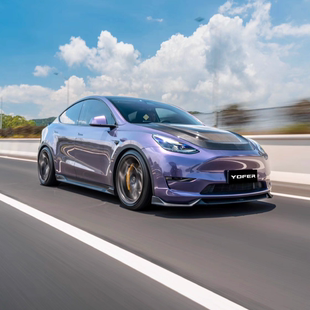 特斯拉Model Y改装升级yofer外观包围套件前唇侧裙后唇亮黑尾翼