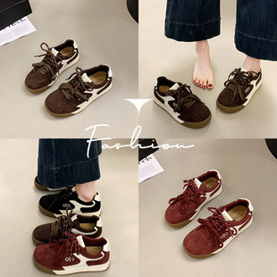 女7803 厚底休闲鞋 赛车休闲运动阿甘鞋 新款 女德训鞋 女2025秋季