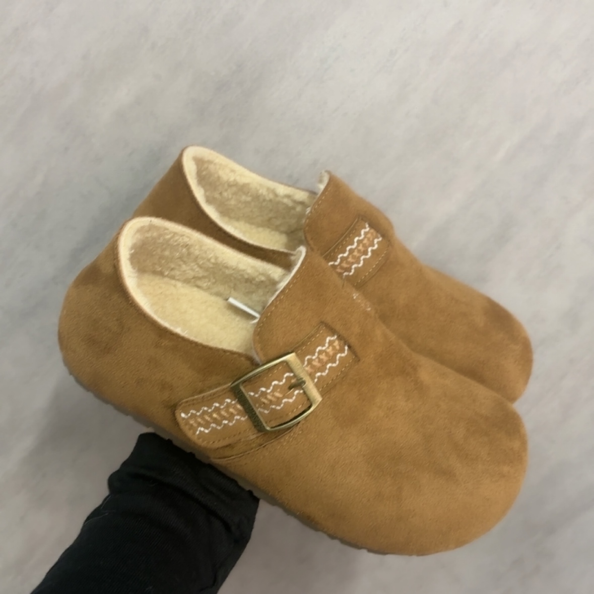 勃肯鞋女棉鞋2025秋冬加绒豆豆鞋丑萌软底懒人鞋子一脚蹬11-1019