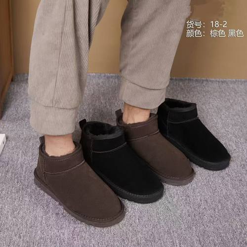 男士雪地棉冬季新款加绒保暖雪地靴厚底增高短筒棉鞋面包鞋18-2