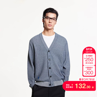 tq区绫致杰克琼斯春夏高街百搭休闲字母刺绣V领纽扣针织衫 男款