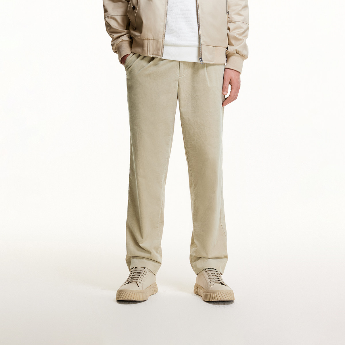 [一一专享]绫致杰克琼斯冬锥形裤细条绒面料百搭舒适休闲裤长裤男