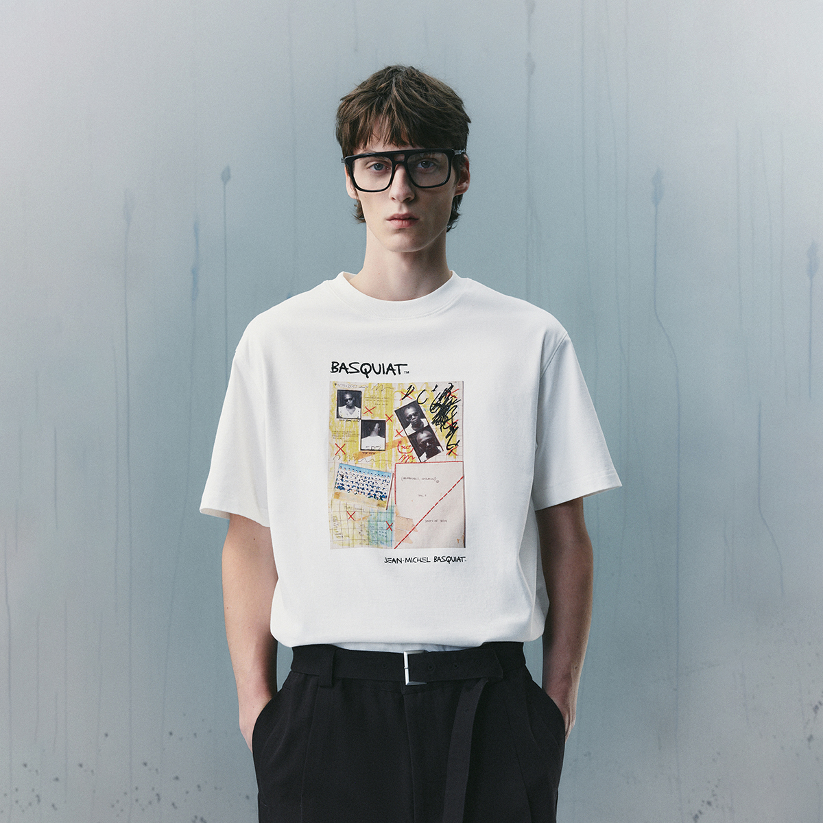 j区绫致杰克琼斯男装夏季BSQ联名舒适纯棉图案印花宽松圆领短袖