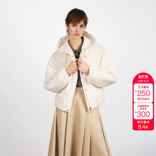 绫致ONLY2026春季 蓬松大口袋廓形酷感防风抽绳连帽棉衣棉服女