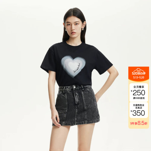绫致Vero Moda短裤女春新款高腰做旧水洗磨白牛仔裙裤时尚百搭