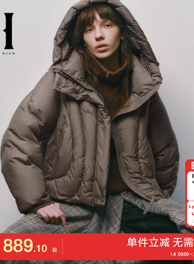绫致season high女装秋冬节连帽立领羽绒服保暖外套休闲潮流