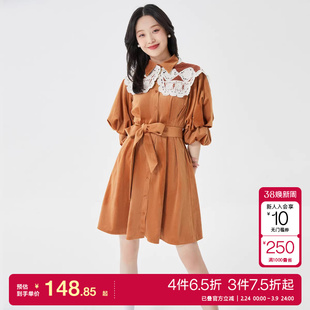 tq区绫致Vero Moda衬衫式连衣裙25春夏时尚披肩两件套泡泡袖女潮