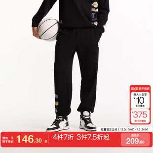 男款 tq区绫致杰克琼斯NBA联名湖人队宽松百搭休闲裤 长裤