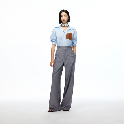 v区绫致Vero Moda休闲裤25秋冬高腰纯色捏褶百搭直筒裤通勤简约