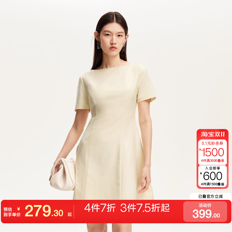 连衣裙收腰A摆小黑裙VeroModa