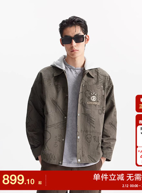 绫致杰克琼斯男秋冬潮百搭日常休闲衣身满工风宽松连帽外套