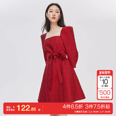 t区绫致Vero Moda连衣裙25春夏方领收腰公主裙高端精致裙子时尚