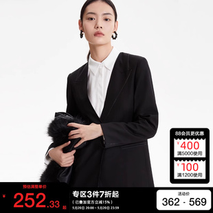 Made西服2023秋冬优雅通勤设计感V领外套女套装 v区绫致Couture