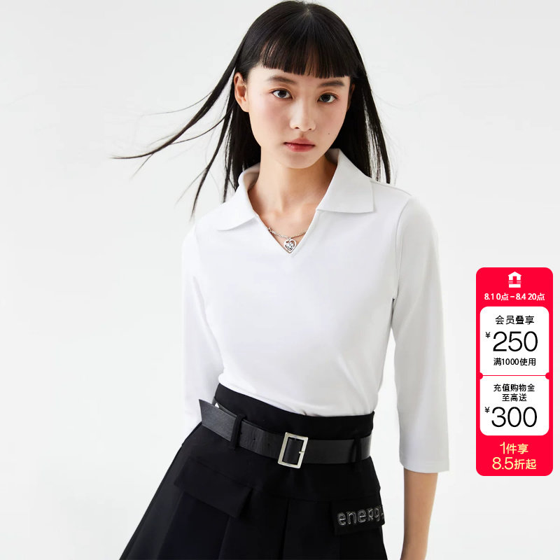 t区绫致Vero ModaT恤女春夏圆领H短袖简约气质时尚潮流