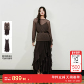 绫致Vero 长裙 立体花边含腰带套装 Moda连衣裙2026春季 新款