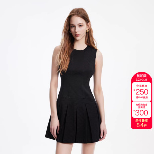 无袖 修身 圆领暗纹牛仔短裙连衣裙女 新款 绫致ONLY2026春季